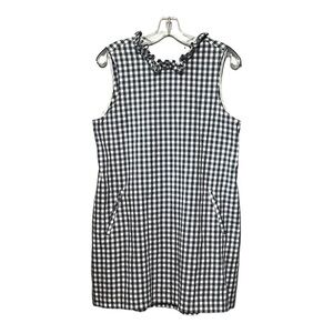 Tyler Boe Stella Dress Blue Gingham Plaid Sleeveless Ruffle Mini Medium
